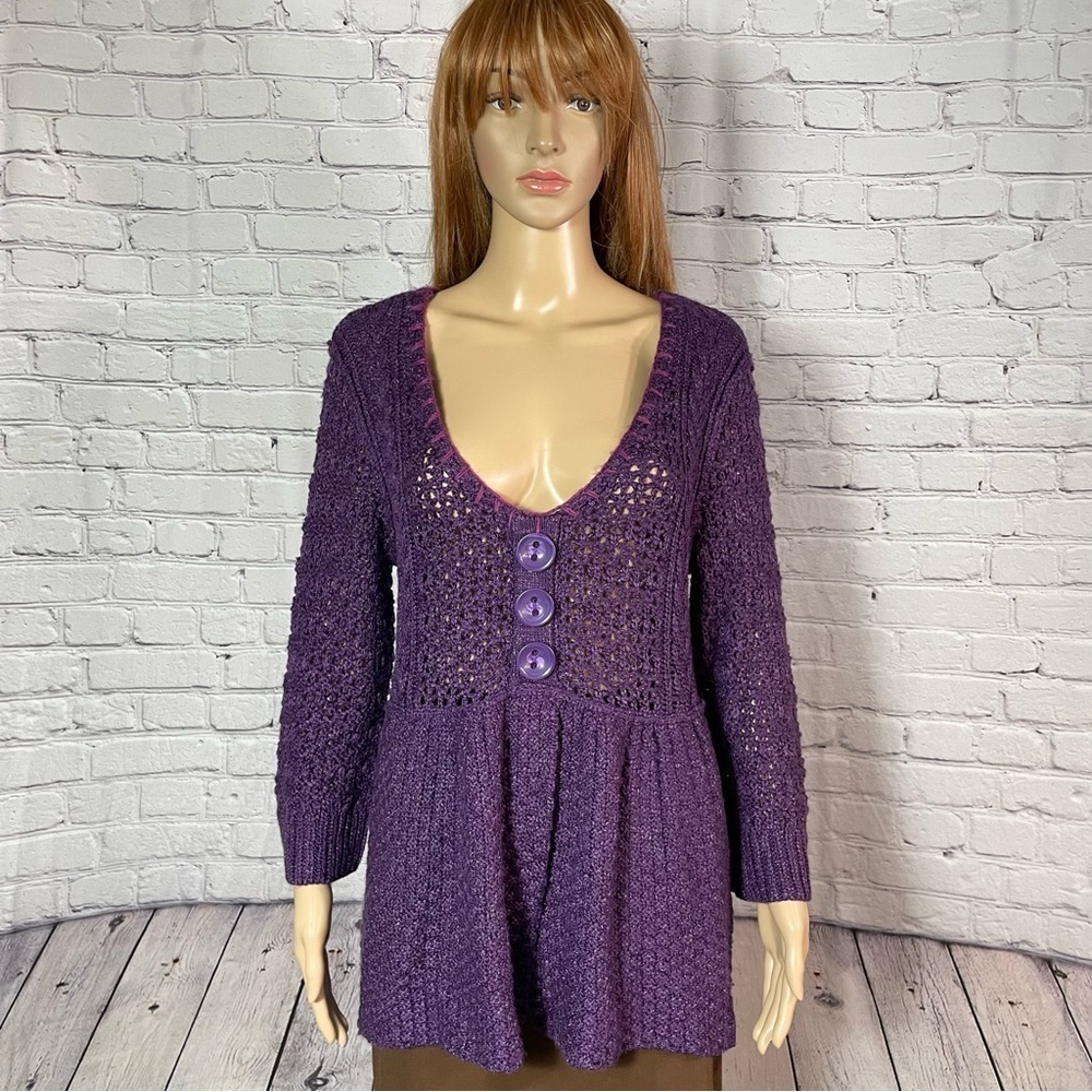 NWT New Vintage Dress Barn Dressbarn Knit Purple Sweater Size L